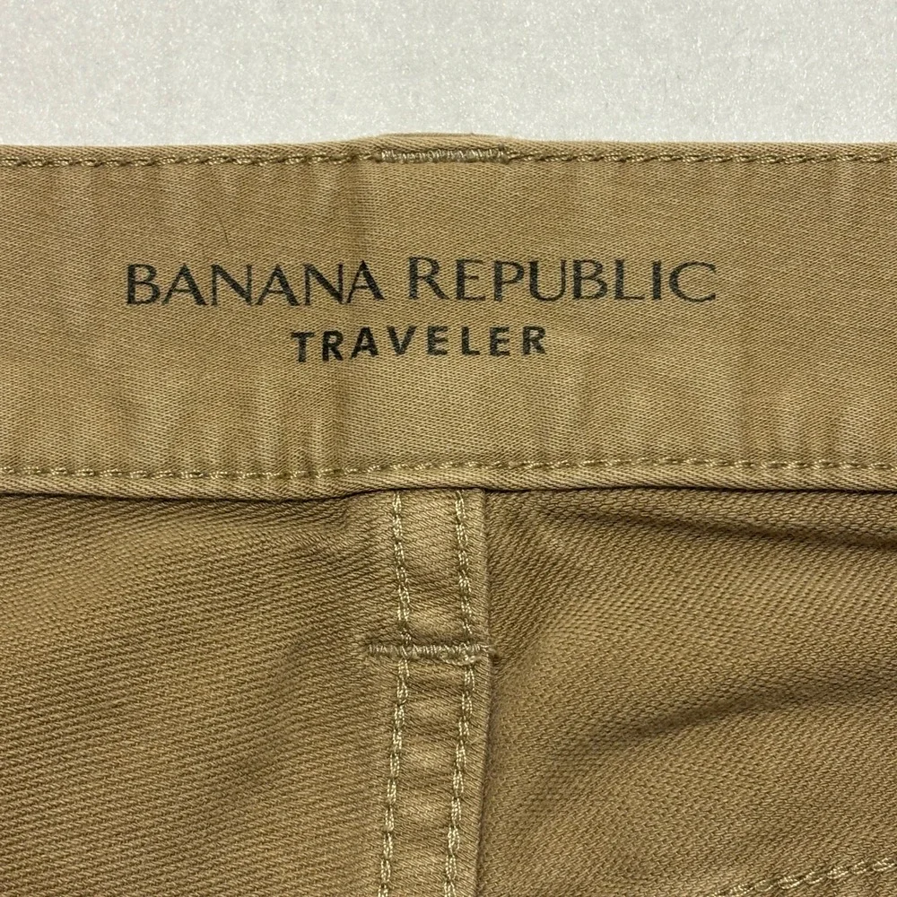Banana Republic Mens Slim Traveler Khaki Brown 5-Pocket Chino Pants 33x32 488420